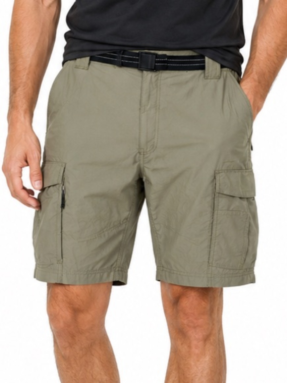 Coleman Men’s XXL 44-46 Olive Nylon Cargo Hiking Shorts Belted Gorpcore